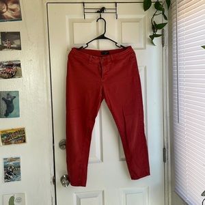 Burnt red stretch denim Banana Republic jeans short cut